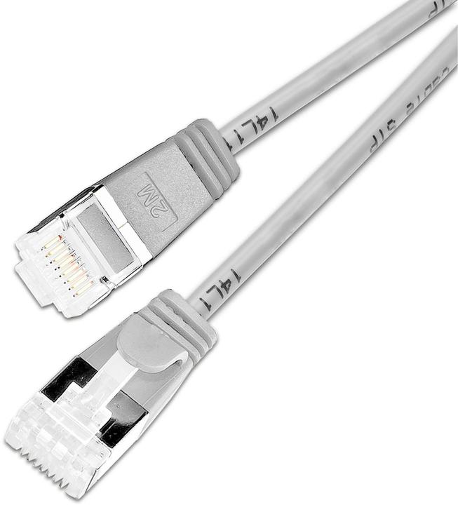 Immagine prodotto SLIM Cavo Slimpatch RJ-45, Cat 6A, U/FTP, 2 m, grigio, confezione da 60 pezzi (U/FTP, CAT6a, 2 m)