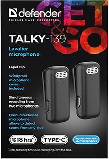 Produktbild Defender Lavalier Mikrofon, TALKY-139, schwarz