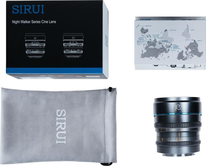 Actual product image Sirui Nightwalker Series 75mm T1.2 S35 Manual Focus Cine Lens (L Mount, Gun Metal Grey) (L-Mount, APS-C / DX)
