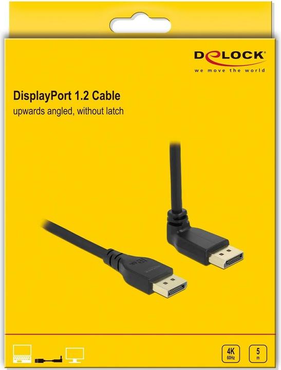 Produktbild Delock 87827 DisplayPort 1.2 Kabel 4K 60 Hz gew ohne Einrastf. 5.0 m (5 m)