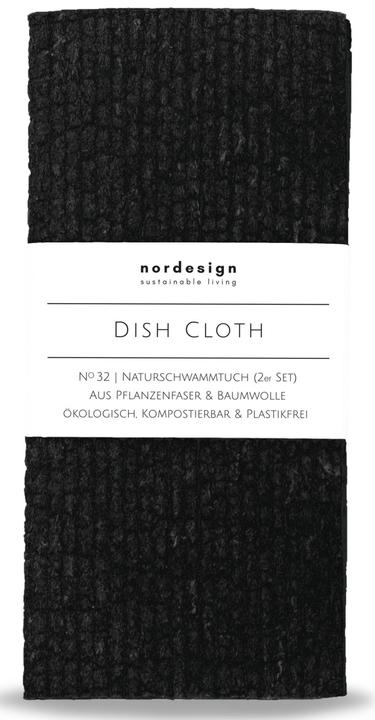 Produktbild Nordesign 2er Set Naturschwammtuch, schwarz 17x8cm H1cm