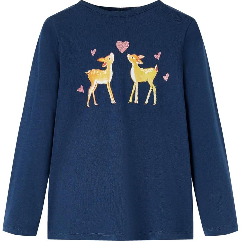 VidaXL, Jungen, Shirt, Kinder-Langarmshirt Marineblau 116,Material: 95 % Baumwolle, Blau, (116)
