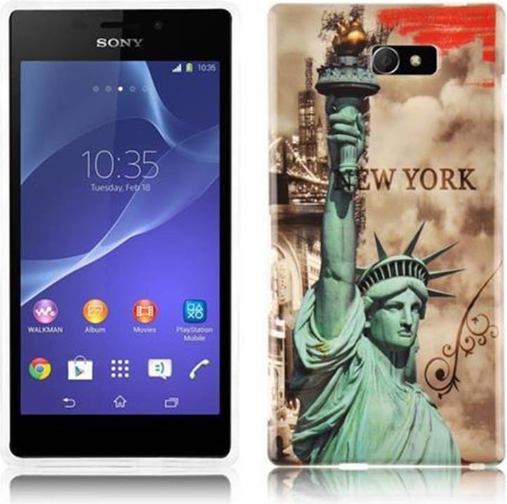 Produktbild Cadorabo Hard Cover mit Aufdruck Cover (Sony Xperia M2, Sony Xperia M2 Aqua)