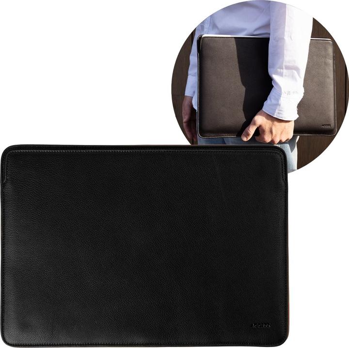 Image du produit Accezz Leather Laptop hoes MacBook 16 inch - Laptopsleeve - Zwart (16", Apple)