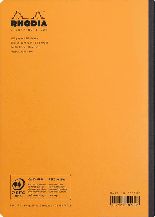 Produktbild Rhodia Notizbücher/Notizhefte Classic (A5, Kariert, Harter Einband)