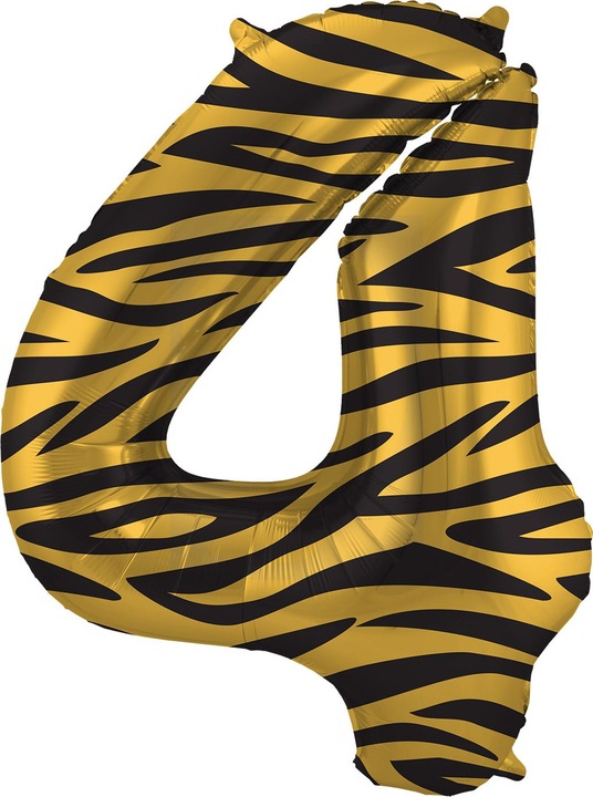 Folat Foil Balloon Number 4 Tiger Chic - 86 cm