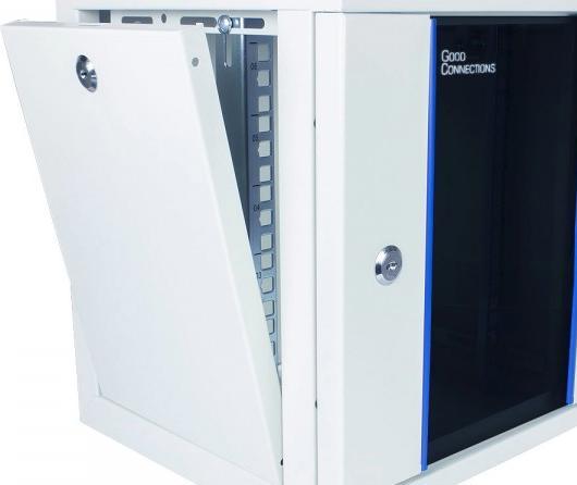 Immagine prodotto Good Connections Contenitore da parete da 10", 9U, bianco puro (RAL9010), 312 x 300 mm, pronto per l'assemblaggio, ® (9 HE, Portapacchi da 10 pollici)