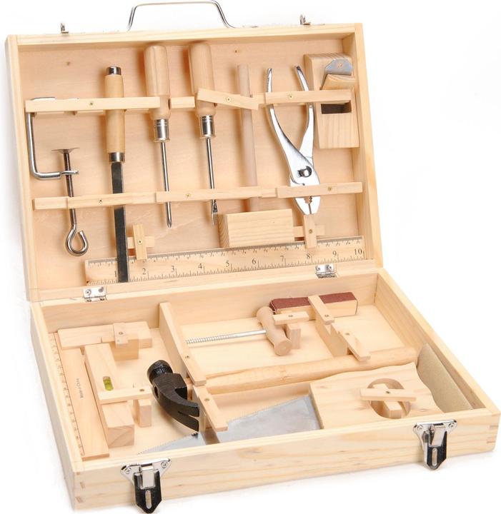 Houten gereedschapskist, 16 stuks. (16 onderdelen)