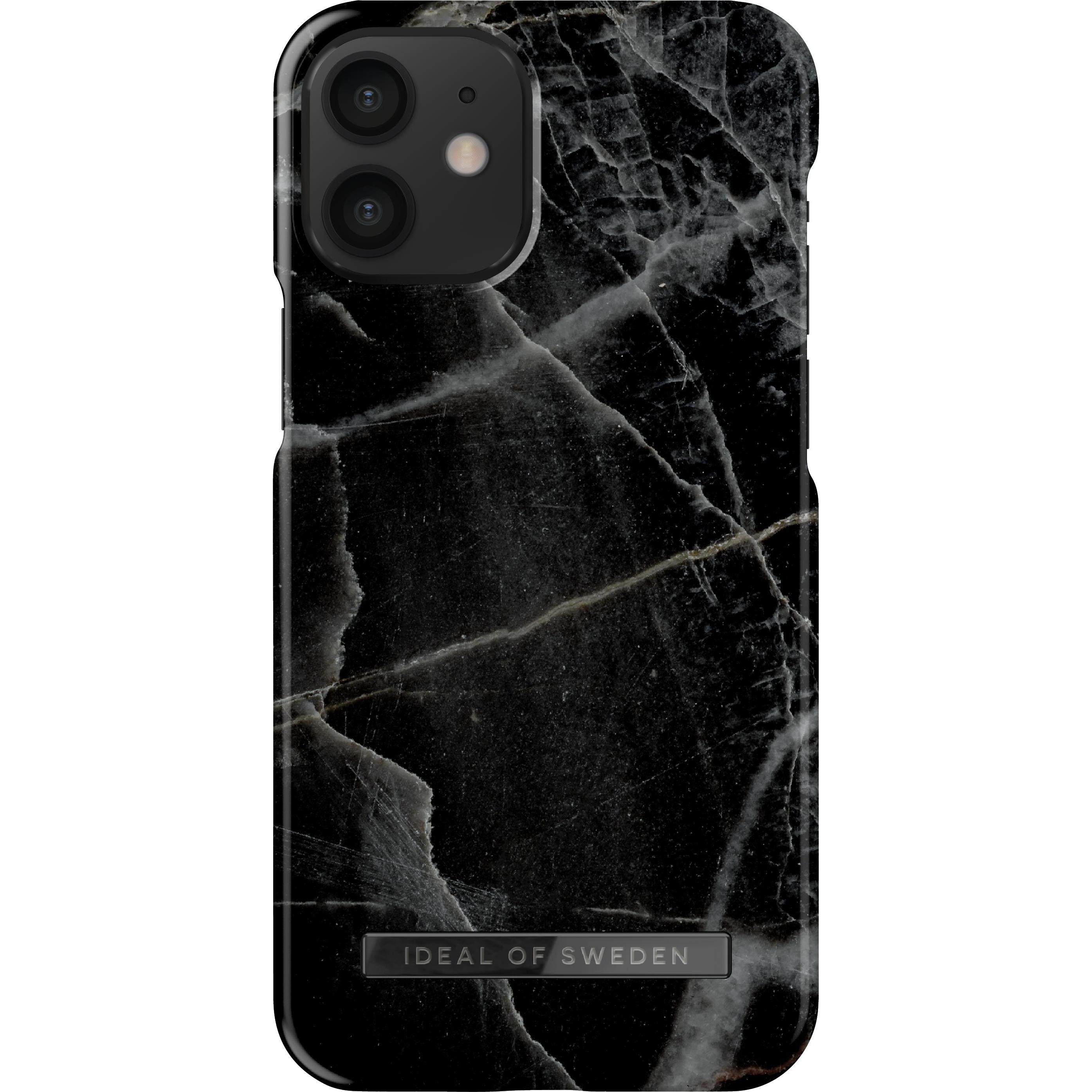 iDeal Of Sweden Designer Hard-Cover Black Thunder Marble (Apple iPhone 12 mini), Smartphone Hülle, Schwarz
