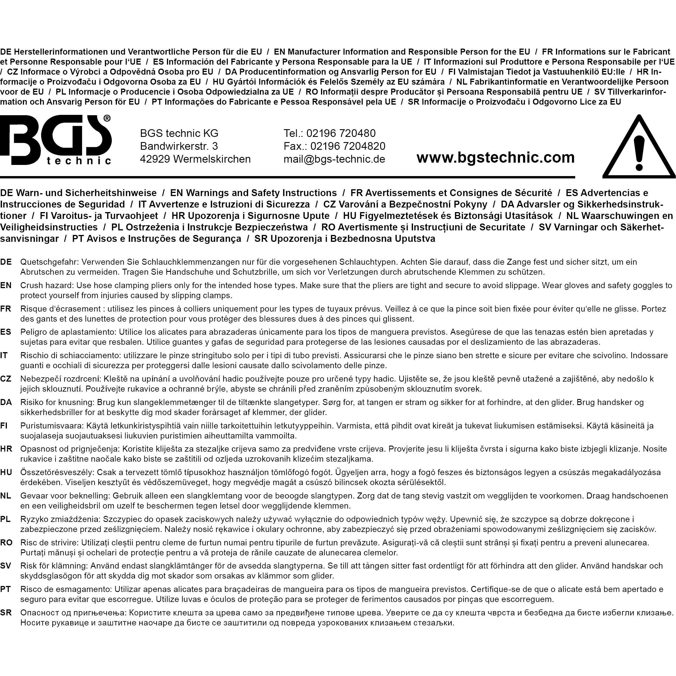 Thumbnail - BGS, Zange, Ersatzbowdenzug für Schlauchklemmenzange für Art. 467, 470