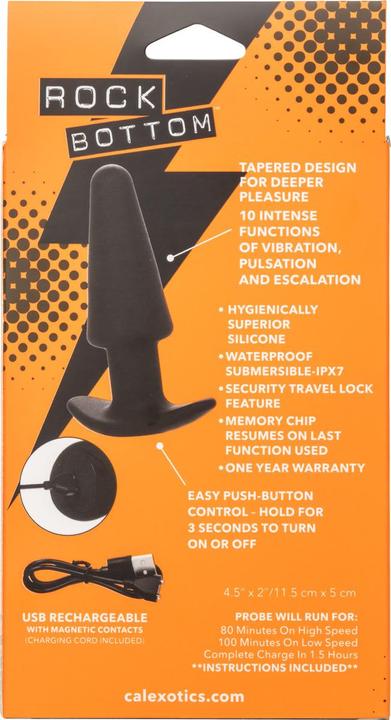 Produktbild CalExotics Rock Bottom Tapered Anal Plug 10 Vibraciones Silikon Schwarz