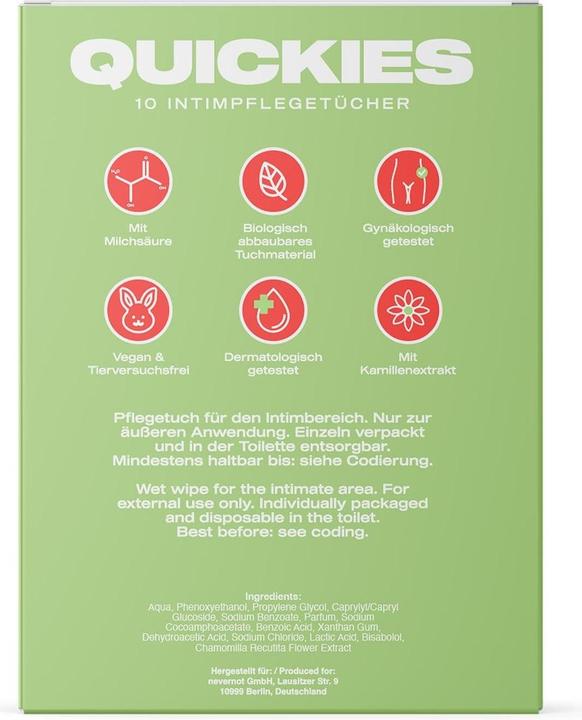 Produktbild NeverNot Quickies (Intimtücher, 60 g)