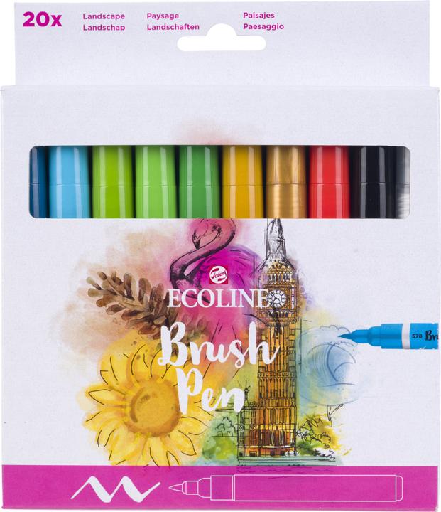 Actual product image Talens Brush pen Ecoline set of 20, line width: B, Brush (20 x)