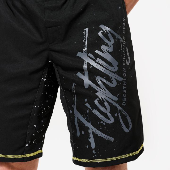 Produktbild Domyos MMA-ShortsHerren strapazierfähig - schwarz/gelb (XL)