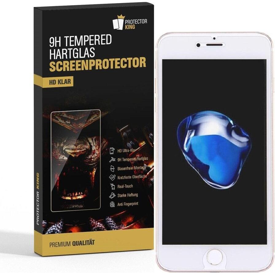 Protectorking 3x echtes Tempered 9H Panzerhartglas 3D KLAR (3 Stück, Apple iPhone 7), Smartphone Schutzfolie