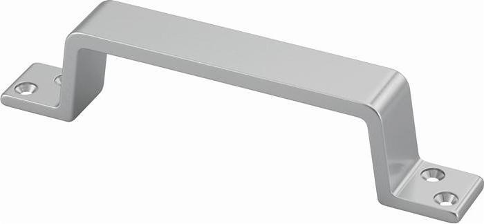Actual product image Hermeta Handle 420 Projection 34 mm Length 150 mm Width 21 mm Aluminium silver anodised Number of l...