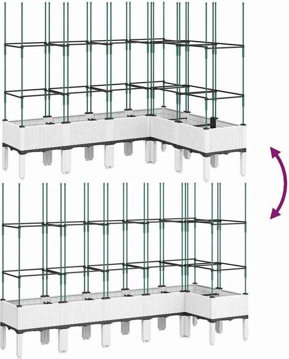 Image du produit vidaXL Bac à plantes avec treillis PP