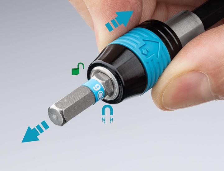 Actual product image HAZET Bit holder 811BH ∙ 1/4 inch (6.3 mm) hexagon, hollow ∙ 132.5 mm (6.3 mm)
