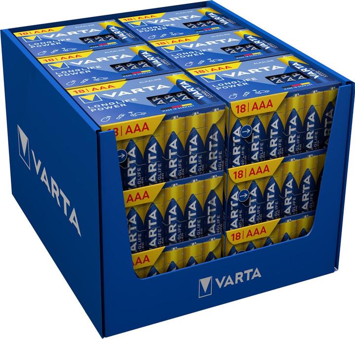 Produktbild Varta Longlife Power AAA CUBE18 (18 Stk., AAA, 1260 mAh)