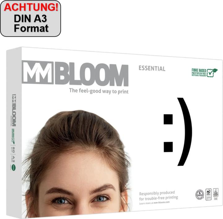 Actual product image MM Bloom Copy paper Essential A3 80g 500 sheets white (A3, 500 Sheets, 80 g/m²)