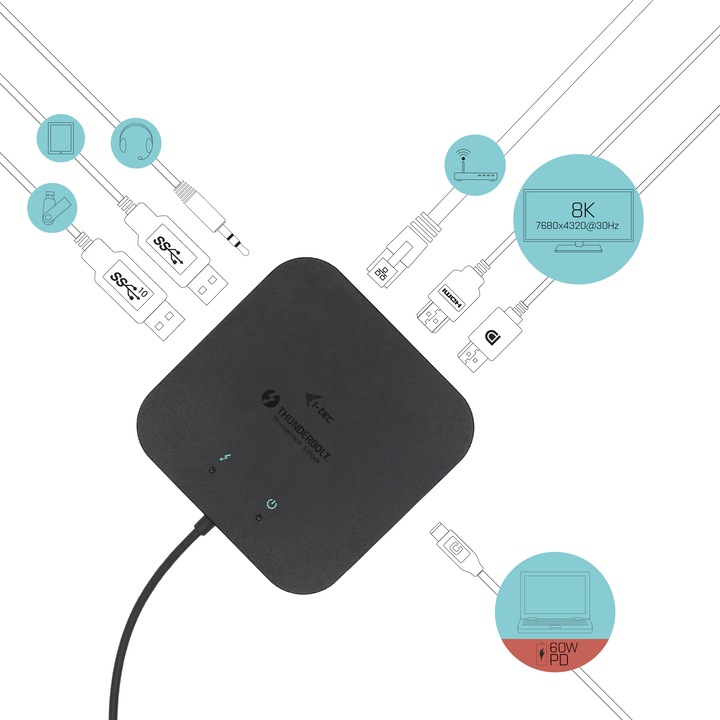 Actual product image i-tec Tb3traveldockpd (Thunderbolt, 2 Ports)