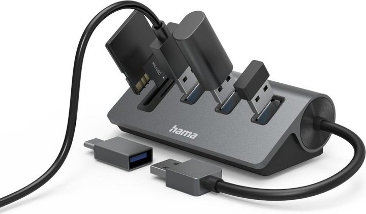 Actual product image Hama USB Hub (USB-C, 5 Ports)