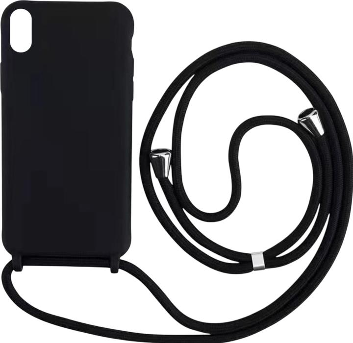 Produktbild mobileup Silicone Case with Lanyard for iPhone X / XS - Black (Apple iPhone 7 Plus)