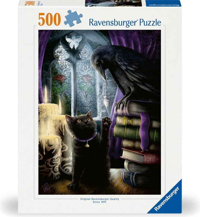 Actual product image Ravensburger Puzzle 12000314 Raven and cat in the tower room 500 piece puzzle (500 pieces)