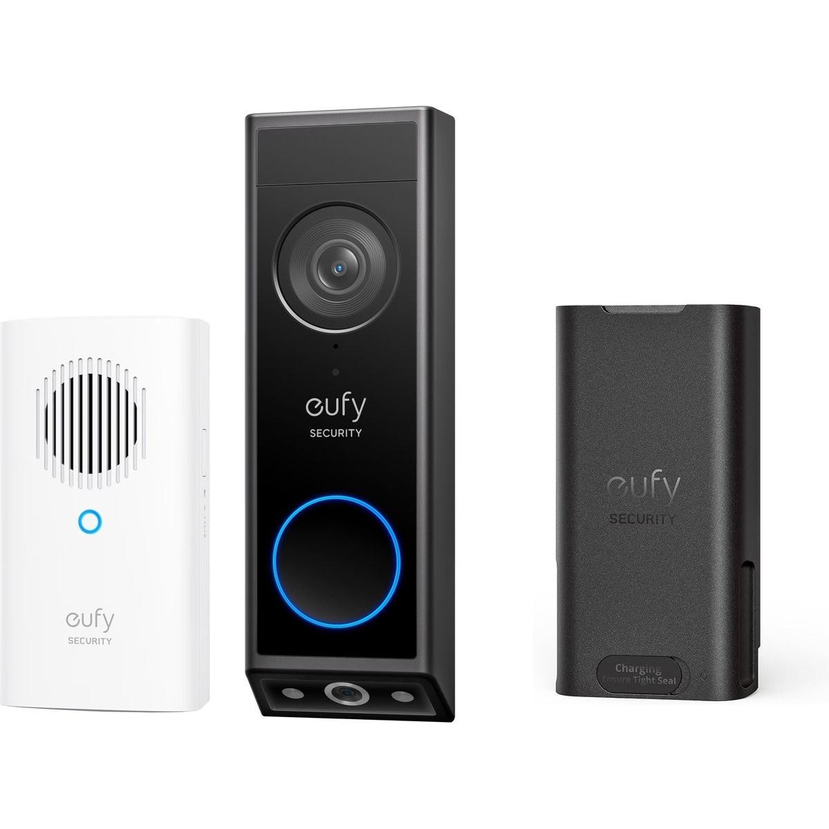 eufy, Campanello + Citofono, E340 2K Campanello video senza fili con suoneria + batteria extra - pacchetto scontato