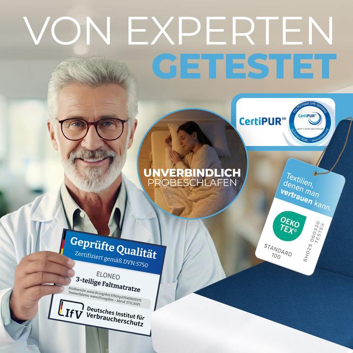 Actual product image Bestschlaf Klappbare Gästematratze (Foam core, 90 x 200 cm)