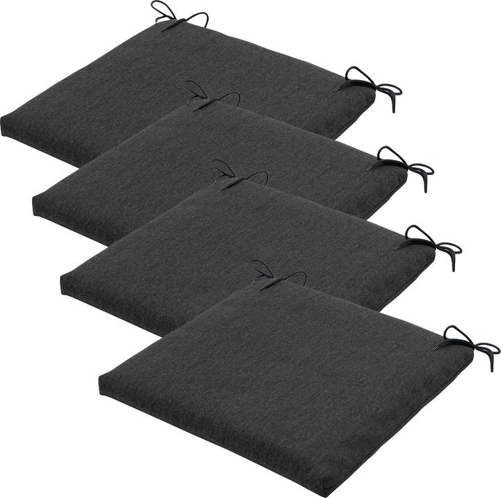 Produktbild Natura Punto Stuhlkissen Outdoor mit Bändchen, 4er Set (40 x 40 cm)