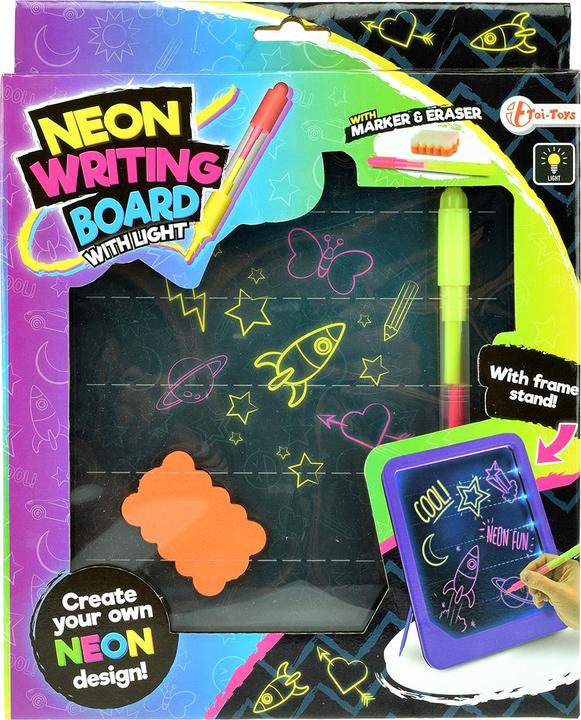 Actual product image Toi-Toys Neon Glow drawing board with marker and sponge