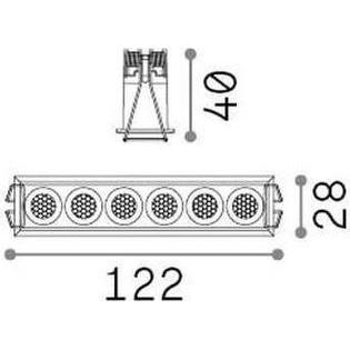 Ideal lux, Wandleuchte + Deckenleuchte, LIKA LED Einbauleuchte 10W Schwarz warmweiss 305813 (1000 lm)