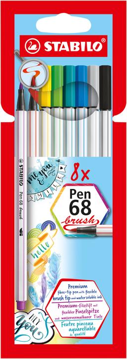 Image du produit STABILO Pen 68 brush Stylo feutre Premium (Trié, 8 x)