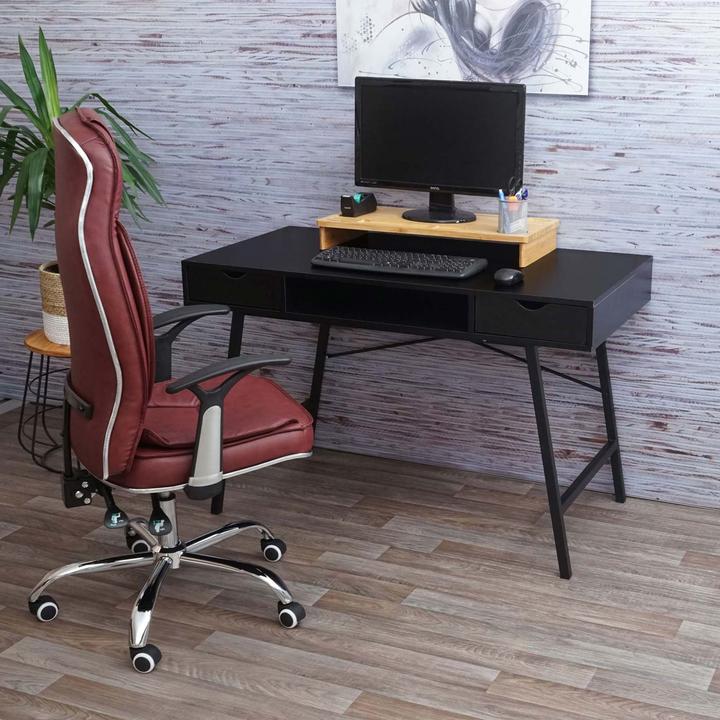 Produktbild Swisshandel24 Schreibtisch, Bürotisch Computertisch, 3D-Struktur 120x60xcm - schwarz (76 x 120 x 60 cm)