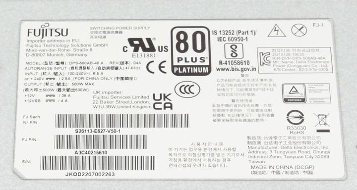 Actual product image Fujitsu S26113-F627-L10 (500 W)