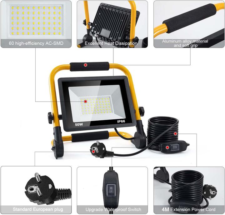 Actual product image ‎Sentoo LED-Baustrahler (5000 lm)