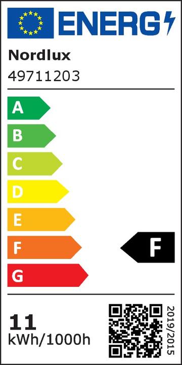 Etichetta energetica Nordlux Canto kubi 2, lampada da parete, nero (500 lm, IP44)