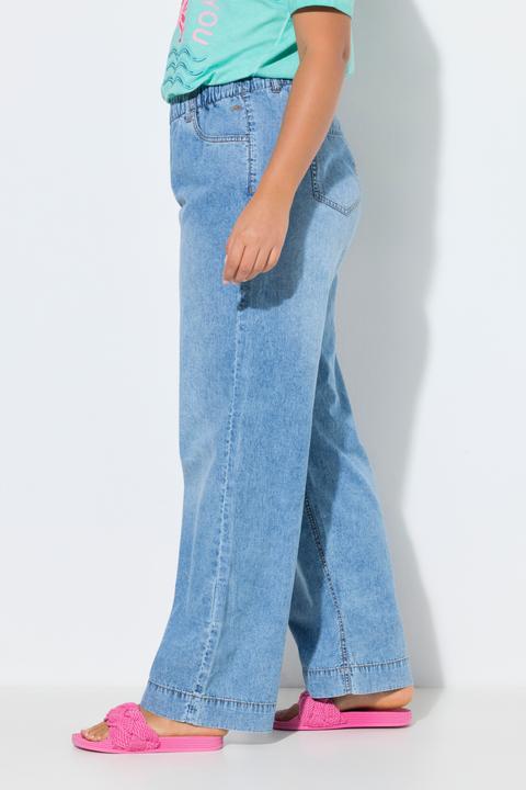Produktbild Laurasøn Leichte Jeans, Wide-Leg, Elastikbund (54)