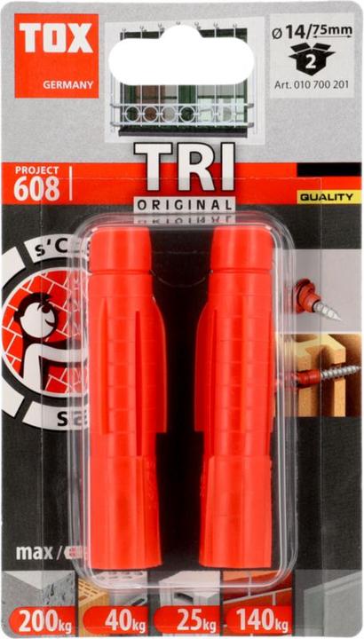 Actual product image Tox All-purpose dowel Tri 14x75 mm, blister 2 pieces (2 pcs.)