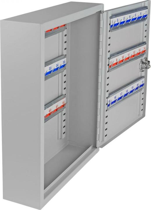 Produktbild Dema Schlüsselkasten Schlüsselbrett Schlüsselschrank mit 42 Haken + Schlüsselanhänger (27 x 8 x 35 cm)