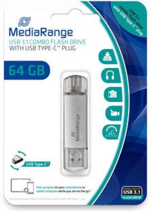 Produktbild MediaRange MR936 (64 GB, USB-A, USB-C)