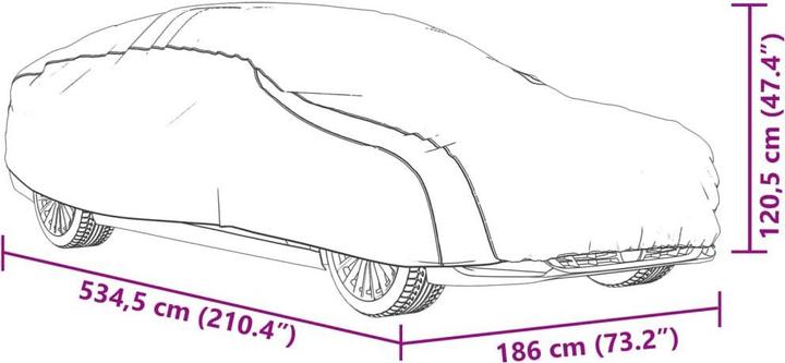 Actual product image vidaXL Car Cover for Saloon Buckle Strap Full Silver XL PEVA