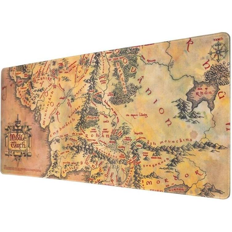 NoName Il Signore degli Anelli - Terre du Milieu - Tapis de Bureau XL - 80x35 cm (XL), Tappetino mouse, Beige