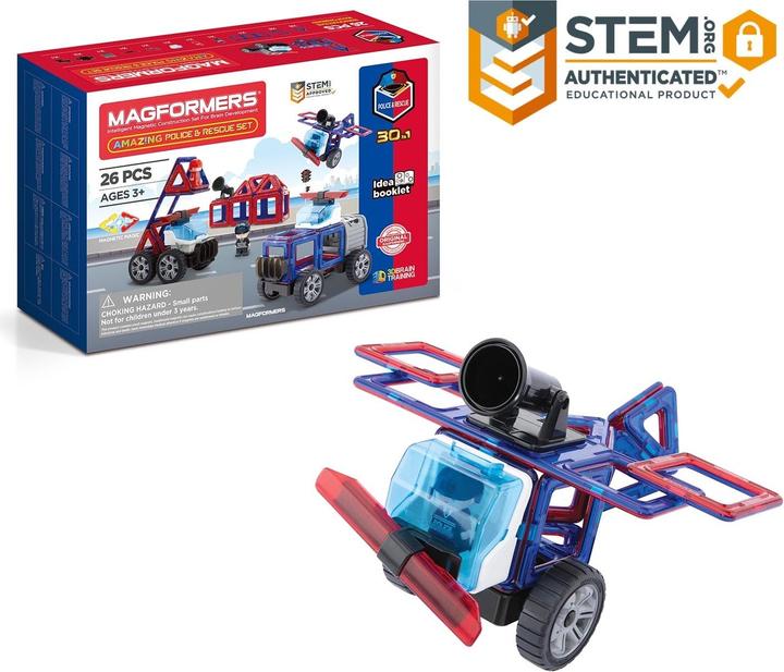 Actual product image Magformers Amazing Police Rescue set, 16 pc