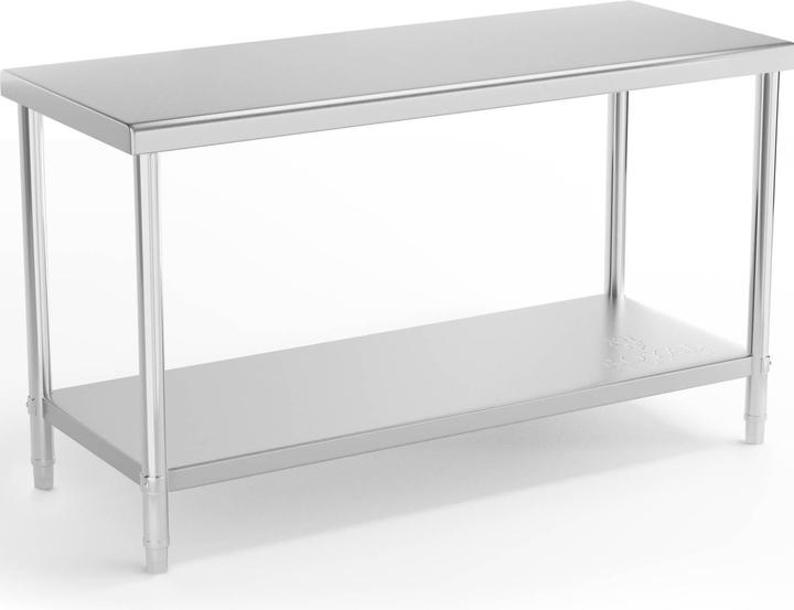 Royal Catering Arbeitstisch Edelstahl Edelstahltisch Küchentisch Gastro Tisch 150x60 cm 230 kg