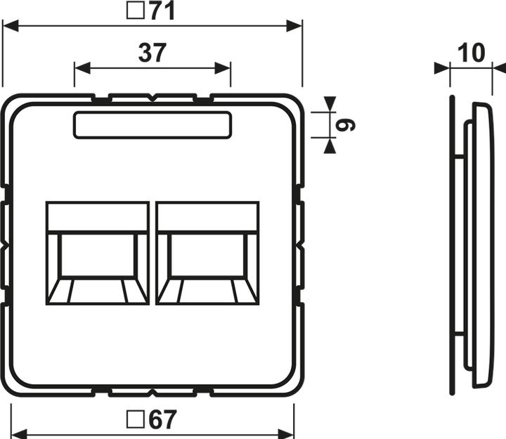 Actual product image JUNG Insert Mod-Jack 2f CD ws glz Klemmbef CD569-2ATWW