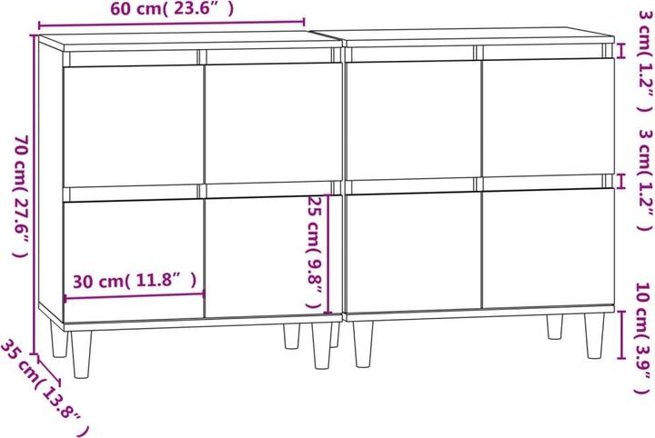 Image du produit vidaXL Sideboard (60 x 60 x 70 cm)