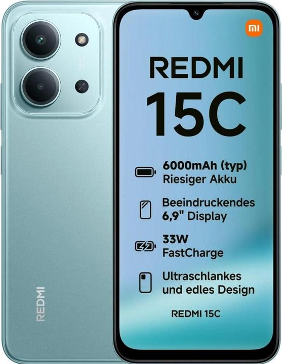 Actual product image Xiaomi Redmi 15C (256 GB, Mint green, 6.90", Dual SIM, 4G)