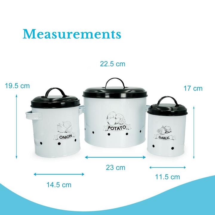 Actual product image Intirilife Set of 3 Food Storage Tins Storage Tins with Lids
